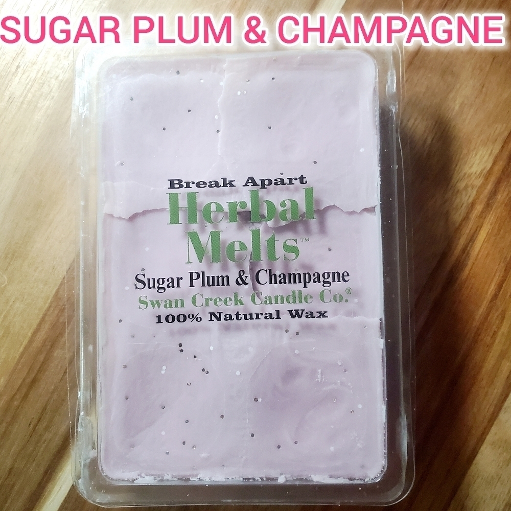 SUGAR PLUM & CHAMPAGNE by SWAN CREEK CANDLE CO Herbal Melts Natural Wax 5.25 oz